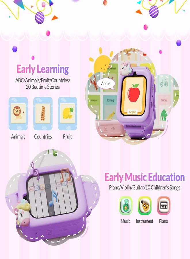 mafiti Kids Watch,Smart Watch for Kids Rechargeable,1.83” HD Touch Screen 26 Applications, Travel Toys/Birthday Xmas Gifts/Early Learning for Aged 3-10 Girls Boys,Purple - Image 4